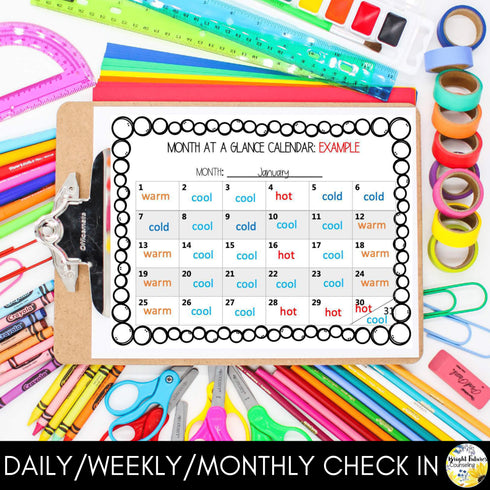 Self-Regulation BUNDLE Self-Regulation Counseling Lesson and Data Tracker
